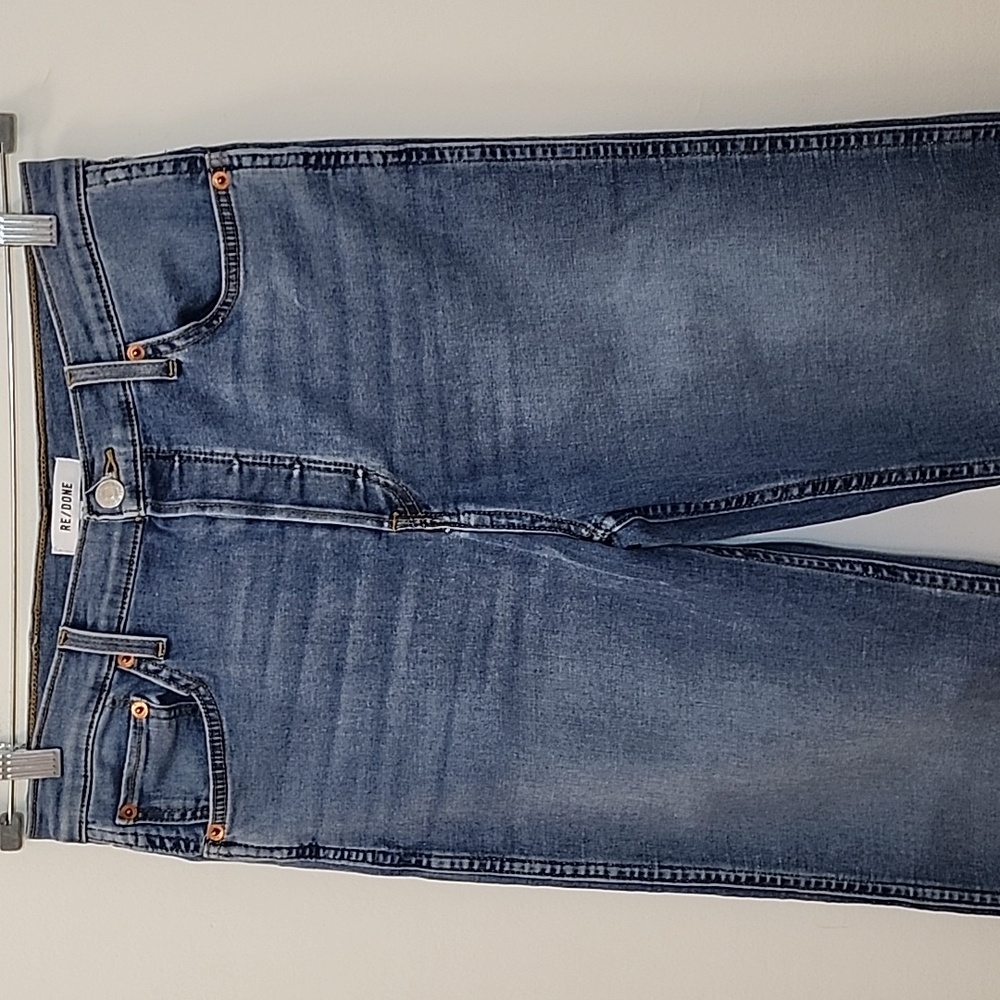RE/DONE Originals Button Fly High Rise Tapered Leg Strech Tall Jeans Sz 29 - Picture 4 of 16